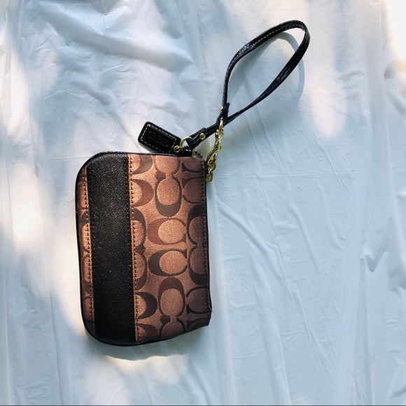 Coach Handbags - Coach wristlet classic brown
